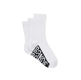 6 x Bonds Mens Logo Comfy Cushioned Crew White Socks