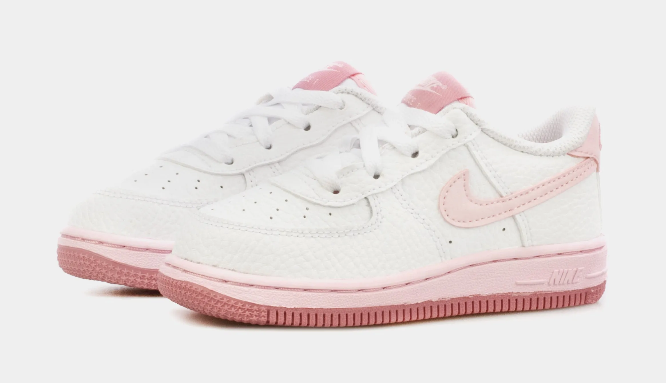 Air Force 1 Infant Toddler Basketball Shoes (White/Pink)