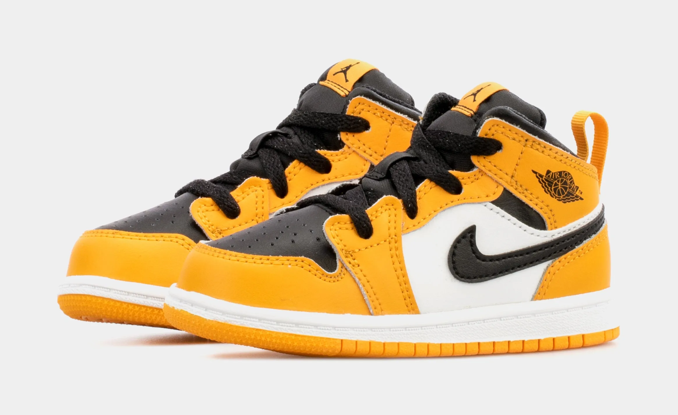 Air Jordan 1 Mid Infant Toddler Lifestyle Shoes (Yellow/Black)