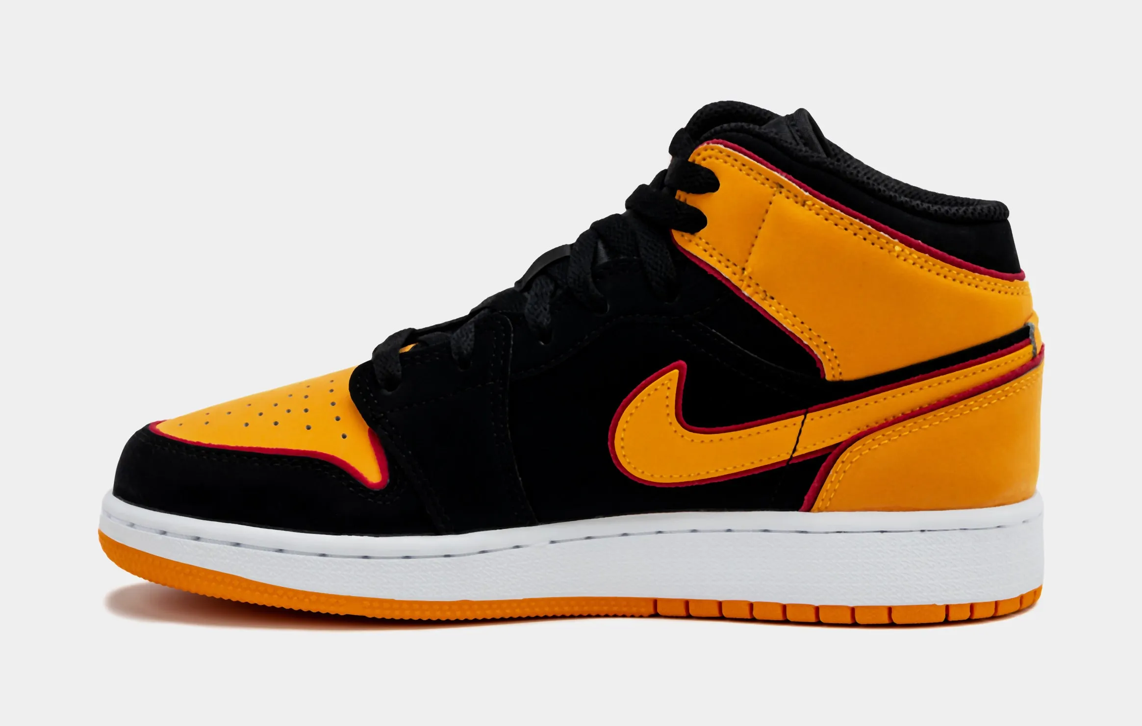 Air Jordan 1 Retro Mid SE Vivid Orange Grade School Lifestyle Shoes (Vivid Orange/Black)