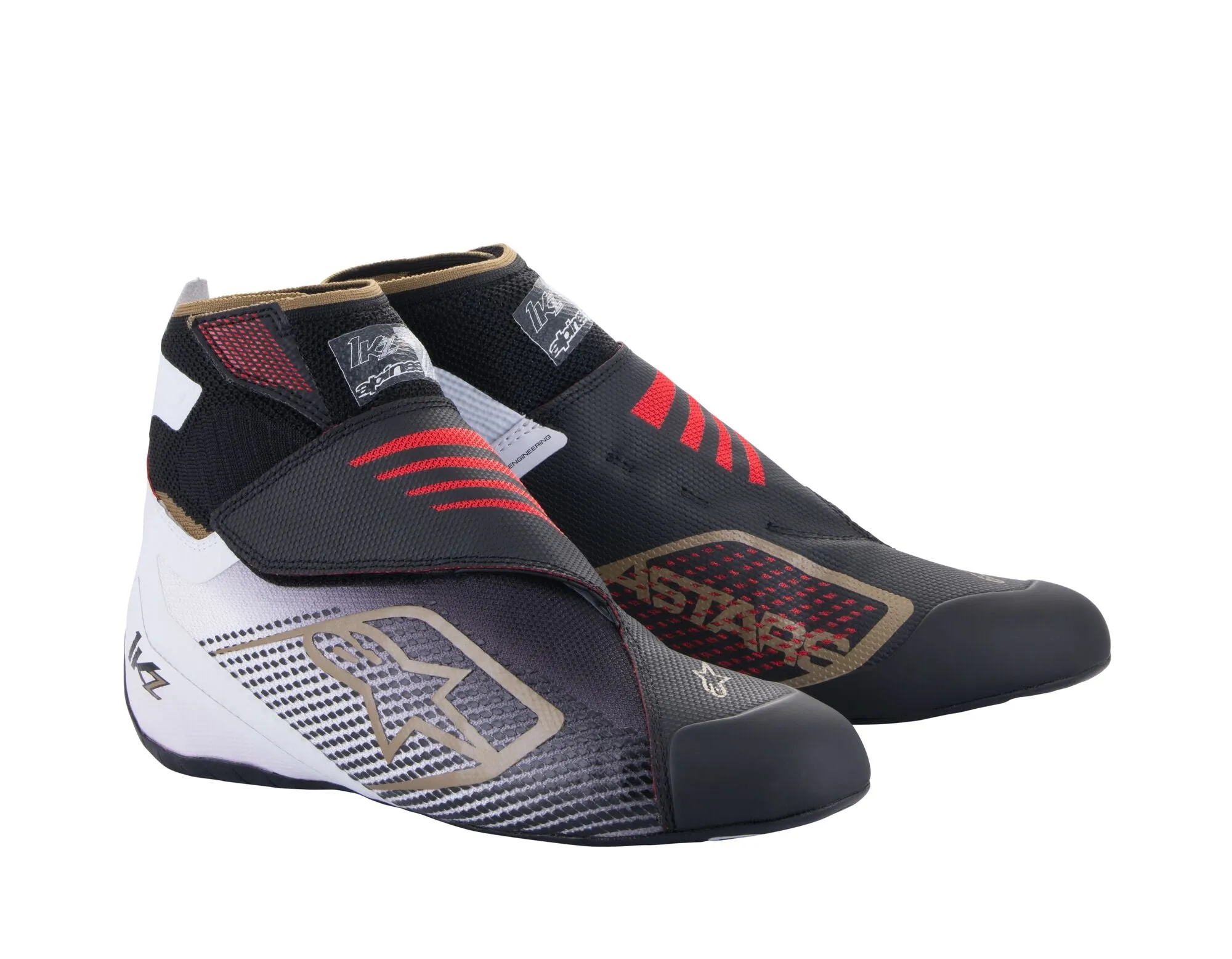 ALPINESTARS 2713023_1059_9 Karting shoes TECH-1 KZ V2, black/white/gold, Size 42