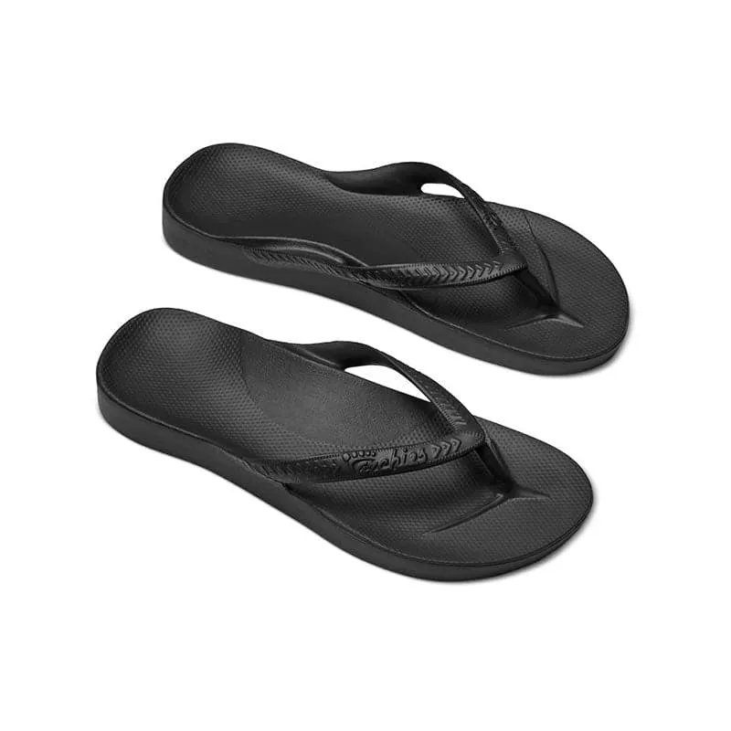 Archies Black Arch Support Thongs