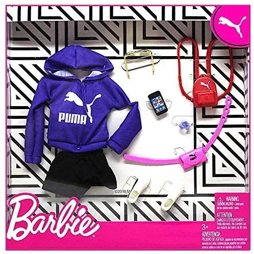 Barbie Clothes PUMA Fashion Pack with Purple Hoodie and 6 Accessories