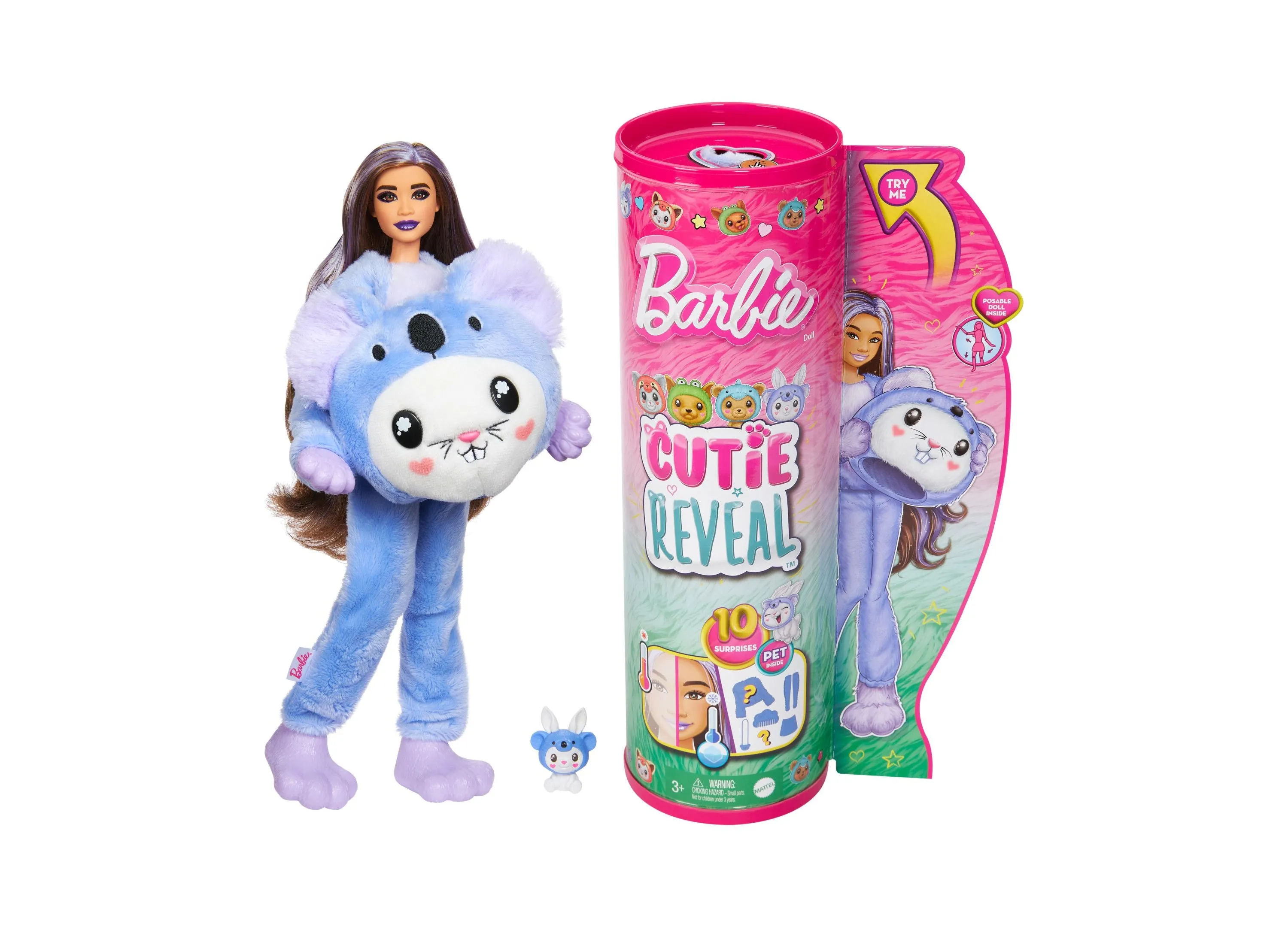 Barbie Cutie Reveal Costume-Themed Doll and Accessories with 10 Surprises, Bunny as a Koala