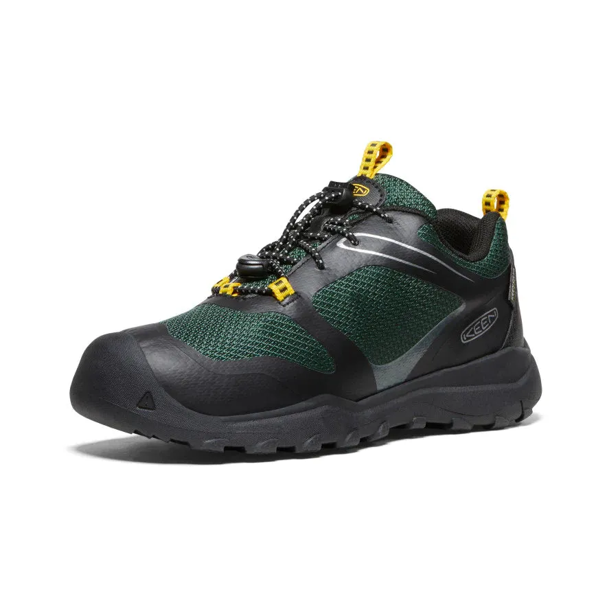 Big Kid's Keen Wanduro Waterproof Shoe Color: Black/ Greener Pastures