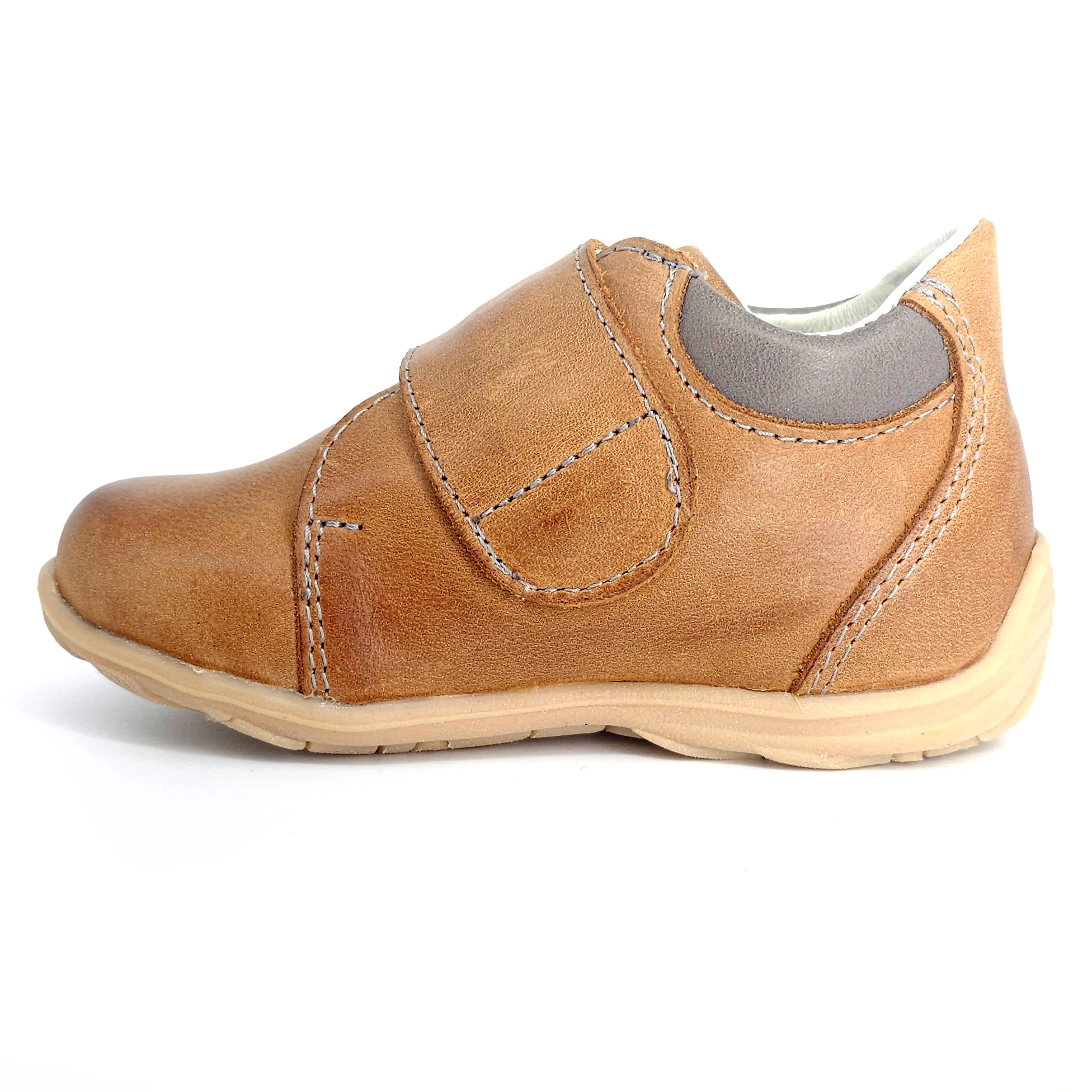 Boys Velcro Shoe In Brown