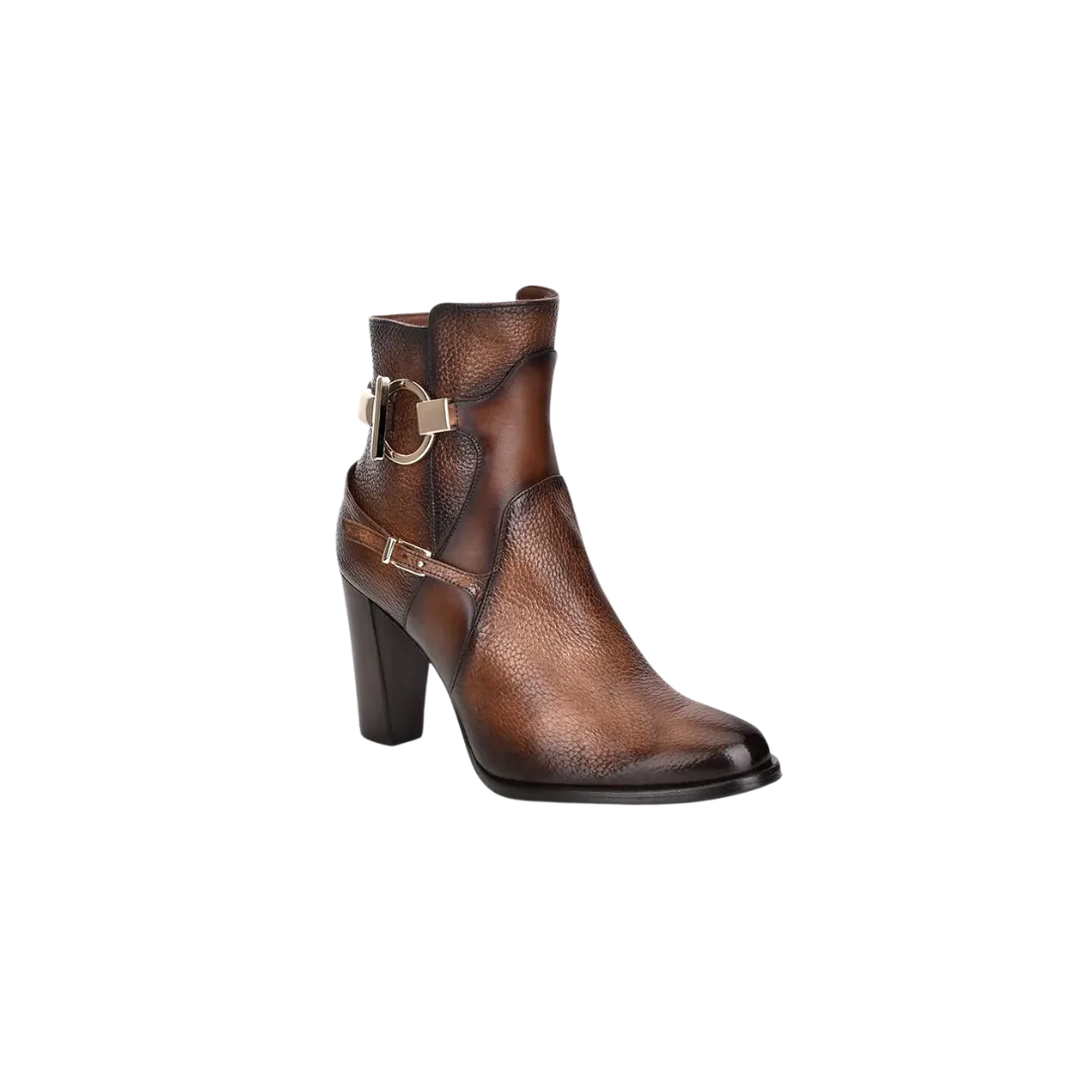 Cuadra Women's Genuine Deer Leather Brown Bootie