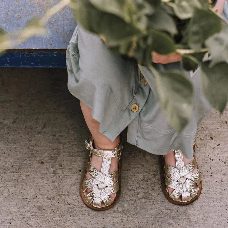 Gold Closed Toe Sandal