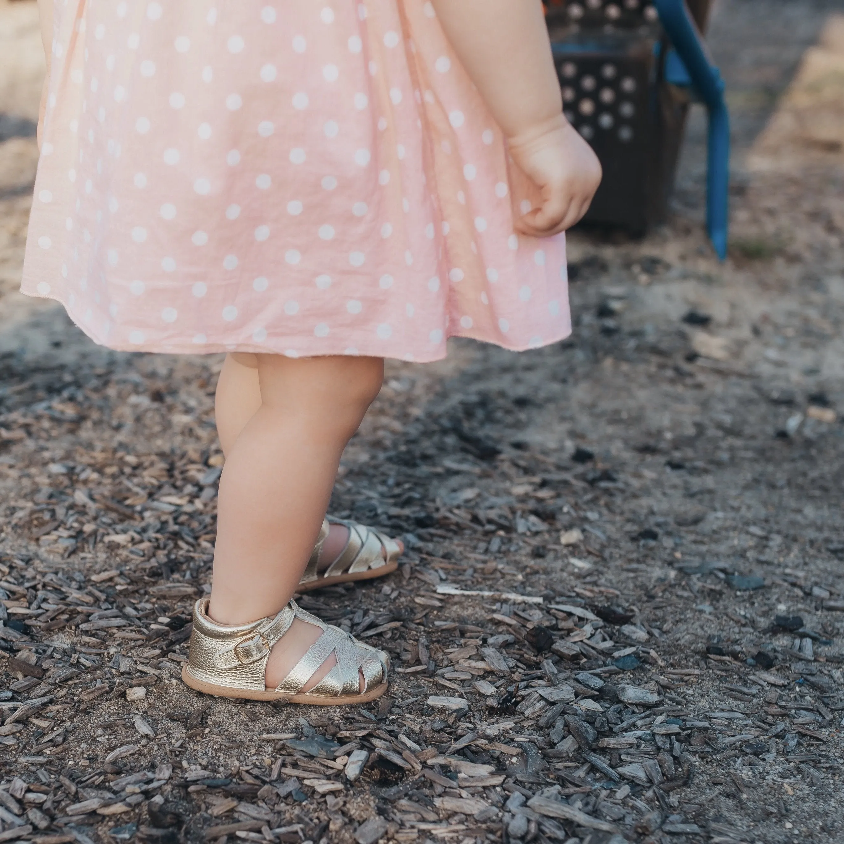 Gold Closed Toe Sandal