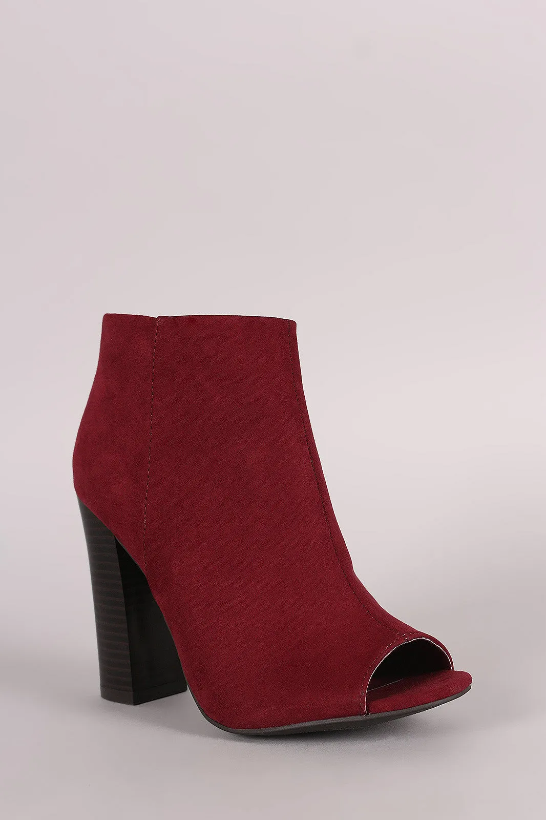 Leni -  Peep Toe Chunky Heeled Booties