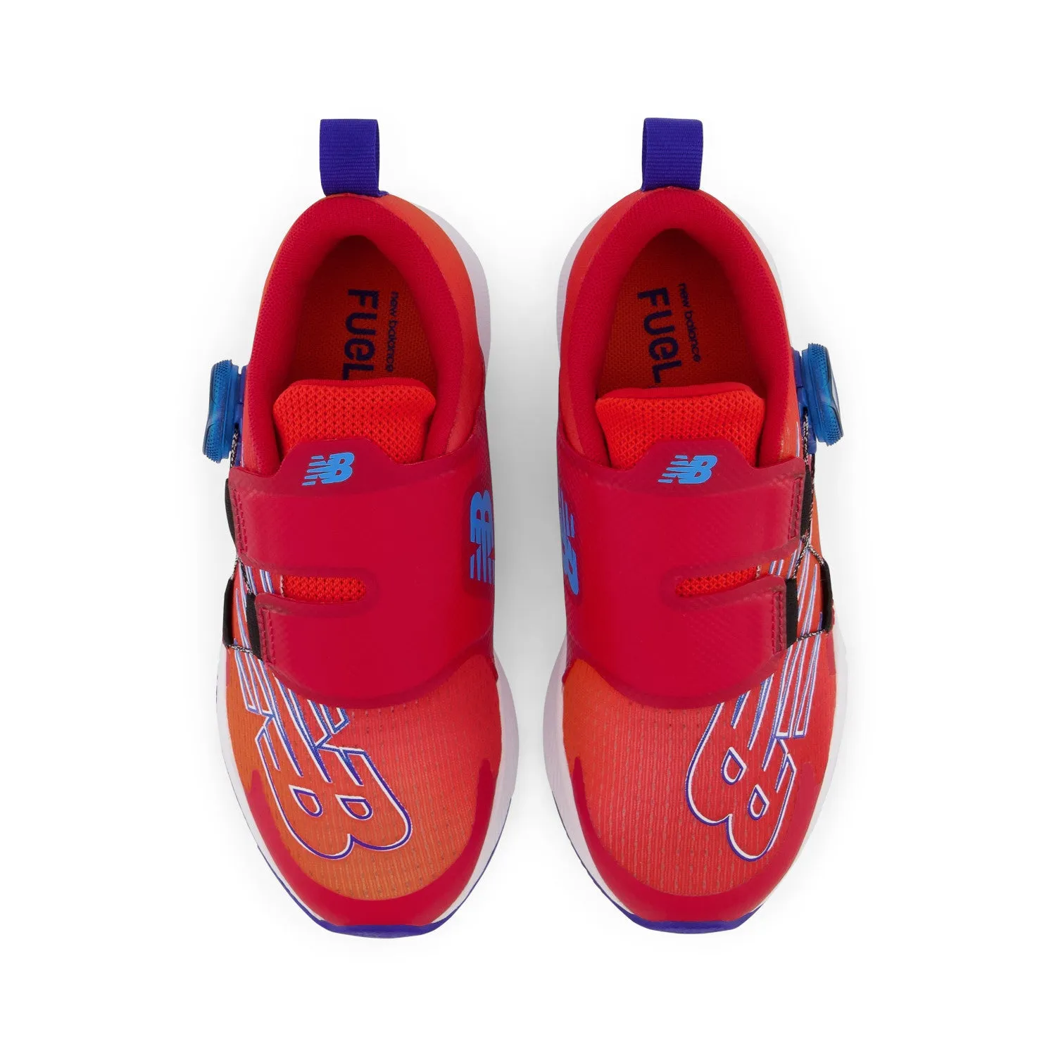 Little Kid's New Balance FuelCore Reveal v3 BOA Color: Neo Flame with Team Red and Infinity Blue