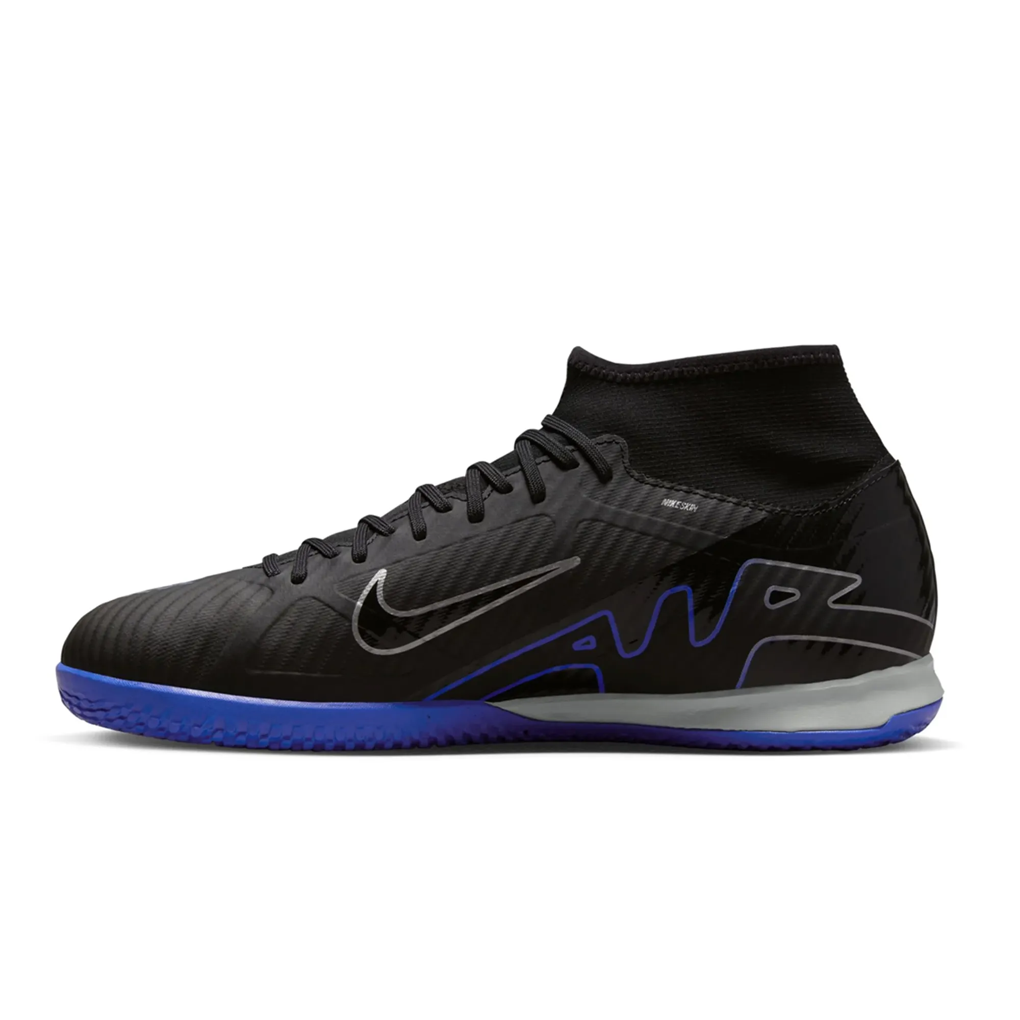 Nike Zoom Superfly 9 Academy Indoor Soccer Shoes (Black/Chrome-Hyper Royal)