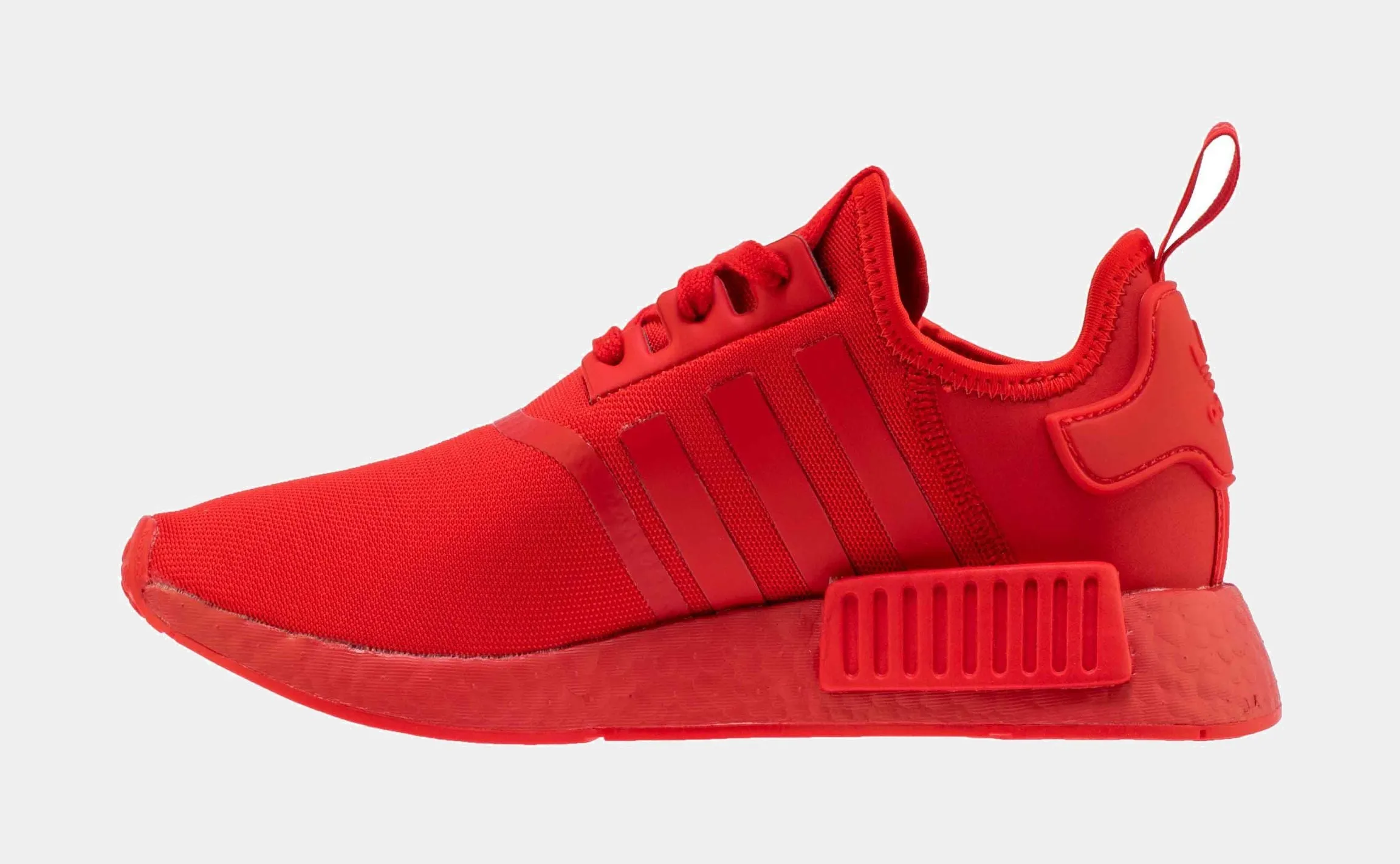 NMD R1 Triple Threat Grade School Running Shoe (Red)