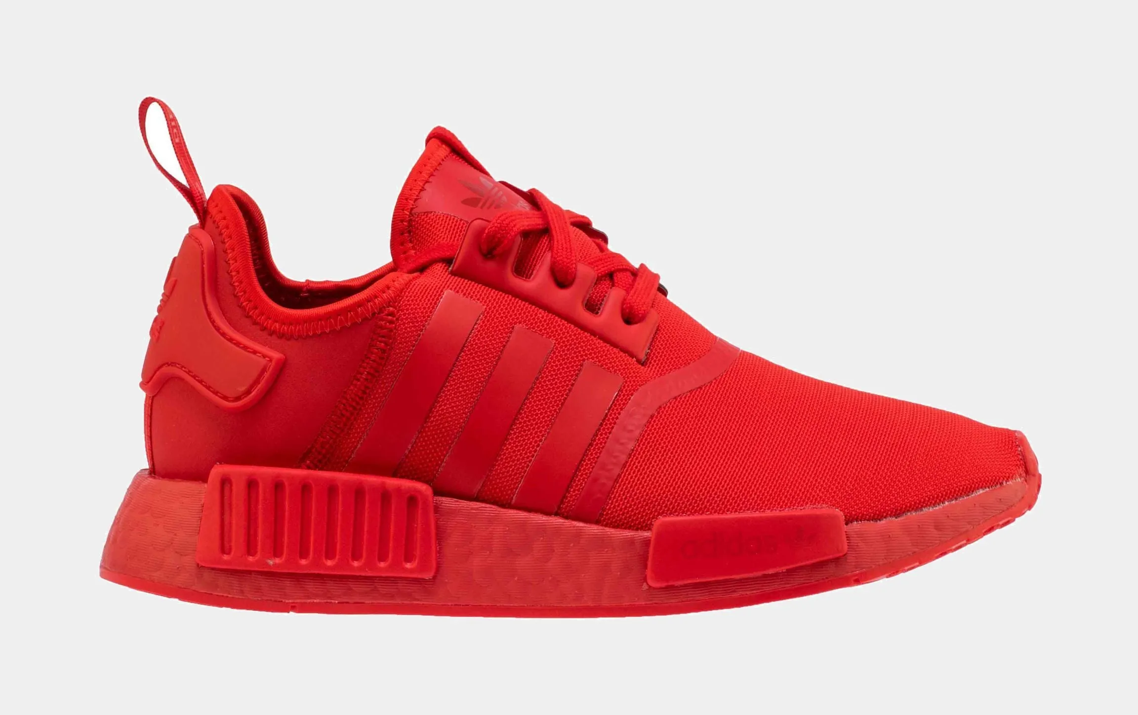 NMD R1 Triple Threat Grade School Running Shoe (Red)