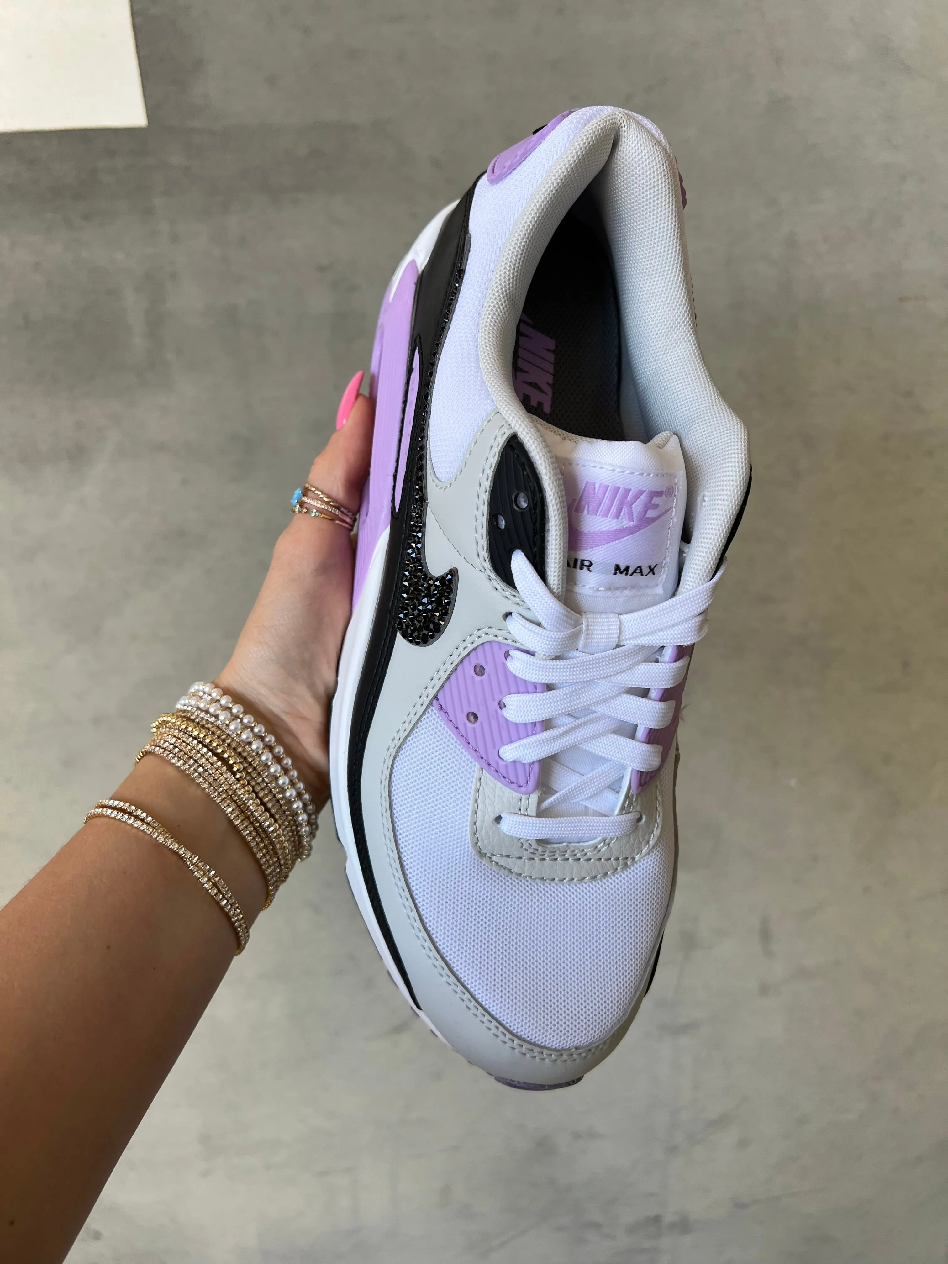 Purple Swarovski Womens Nike Air Max 90