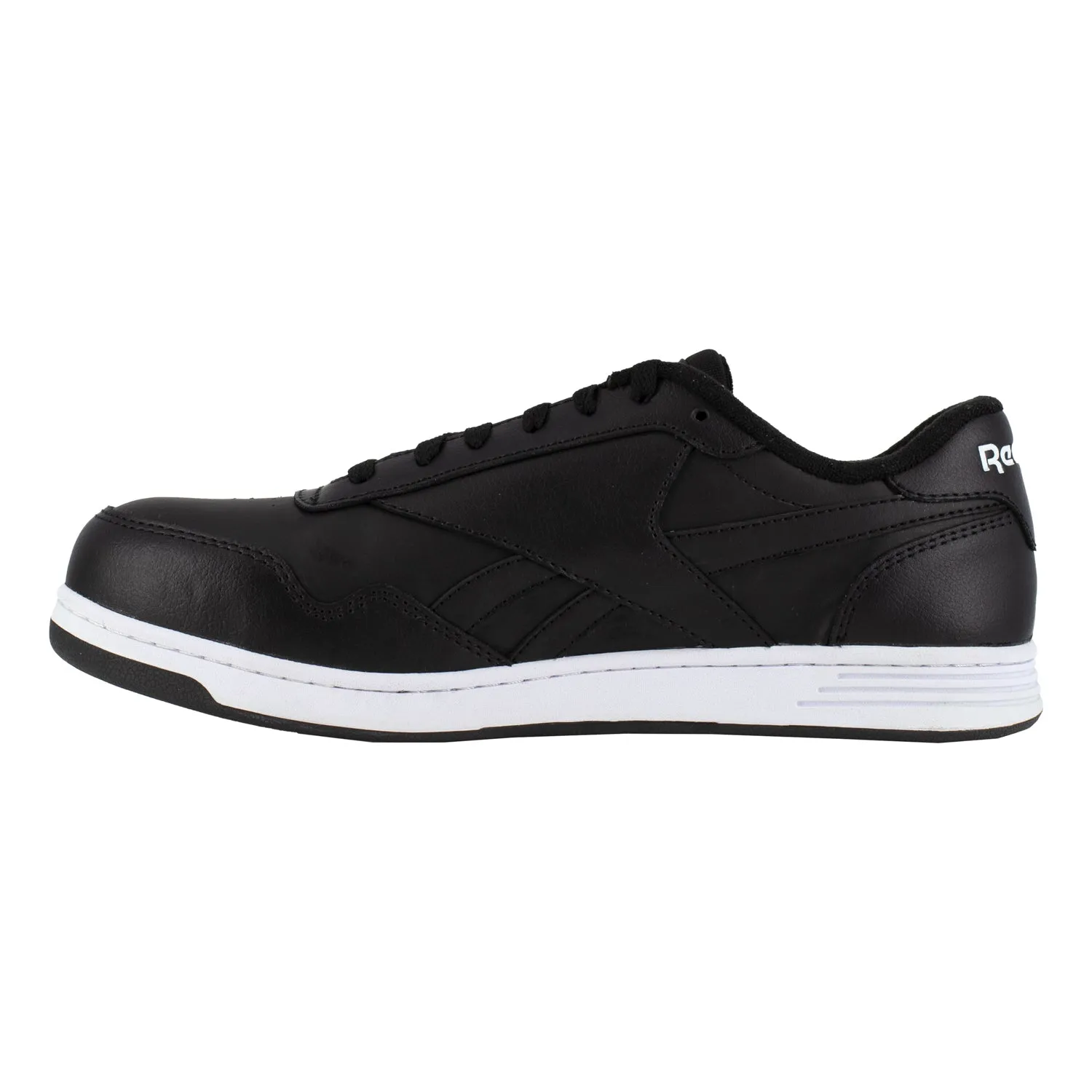 Reebok Mens Black/White Leather Work Shoes Club Memt Classic CT