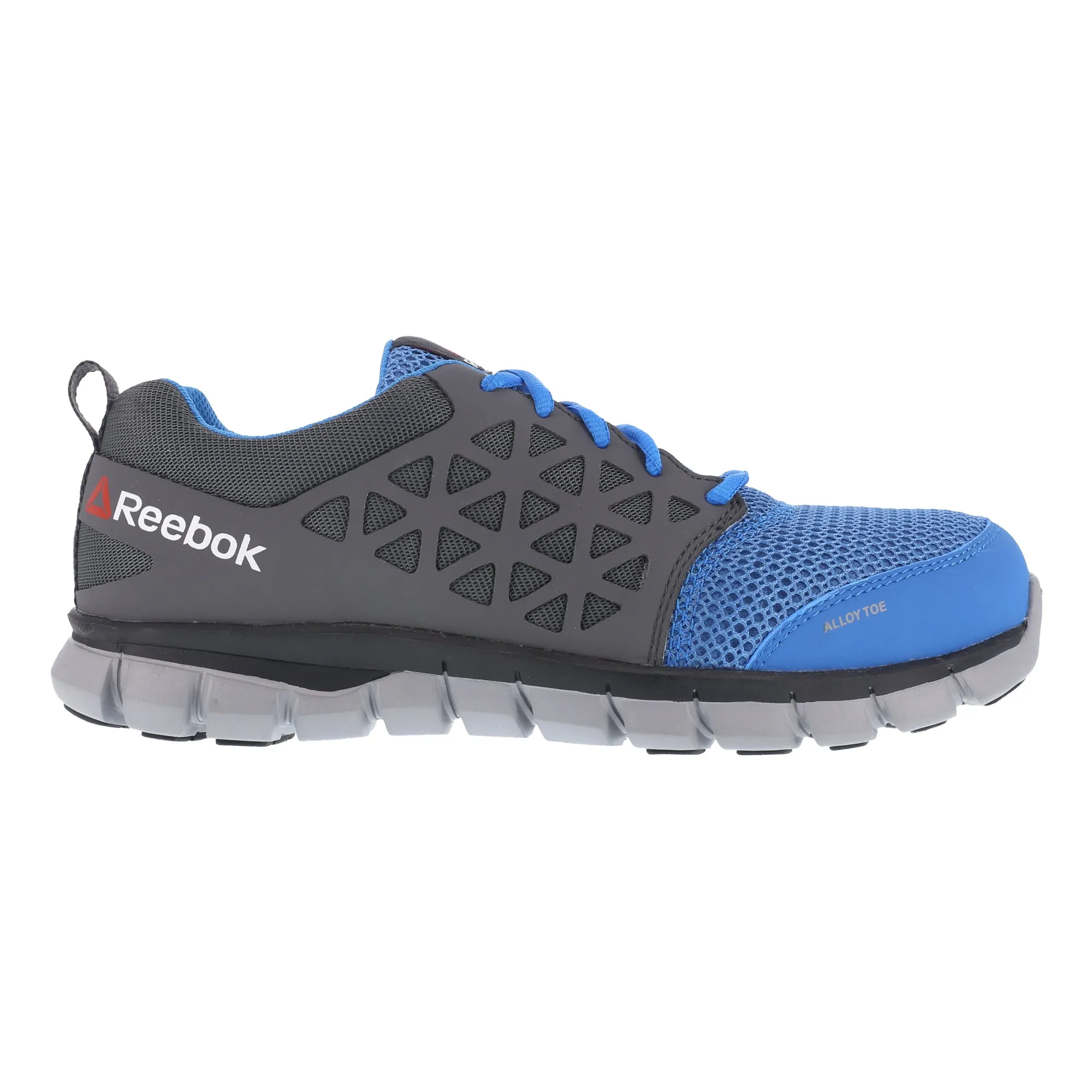 Reebok Mens Blue & Grey Mesh Work Shoes Alloy Toe Oxfords