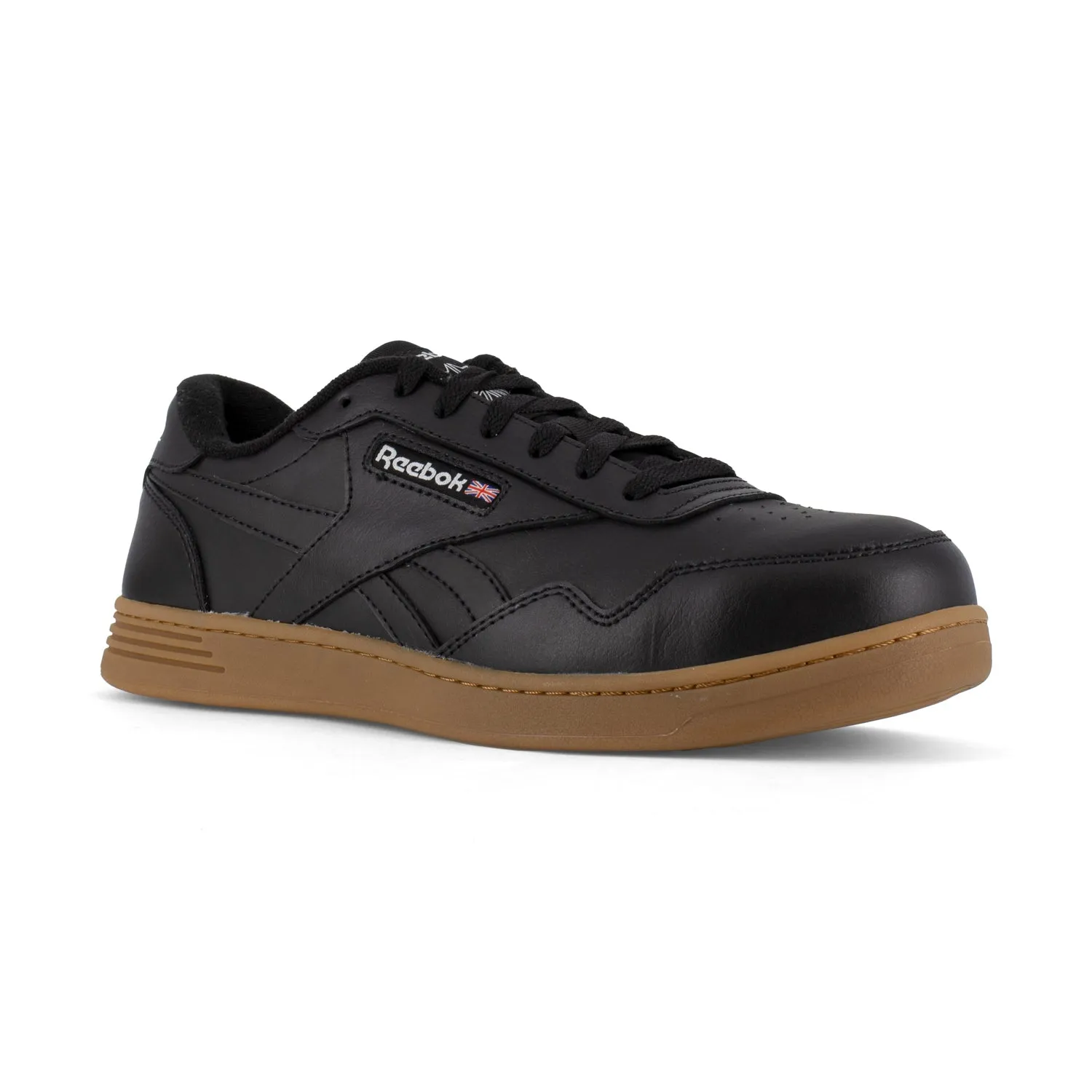 Reebok Womens Black/Gum Leather Work Shoes Club Memt Classic CT