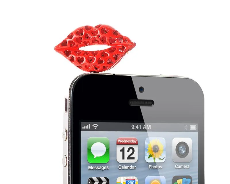 Sexy Lip Crystal Headphone Jack Plug - Colorful