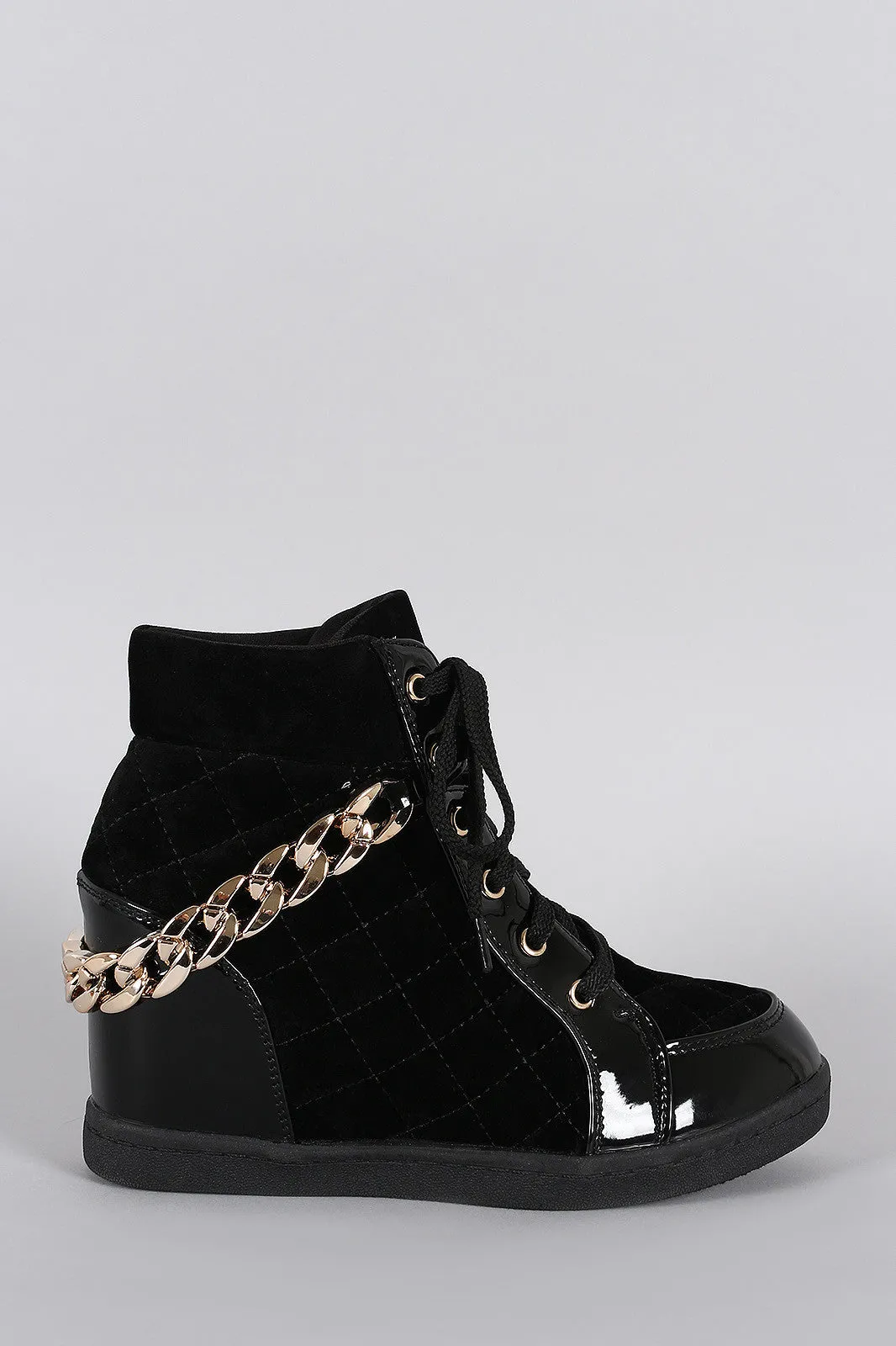 Street Style Rear Chain High Top Sneaker