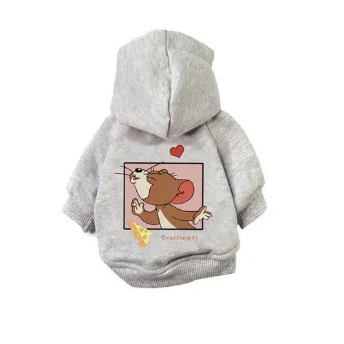 Winter Dogs Hoodie Warm Plus Fleece Pet Dogs Clothes French Bulldog