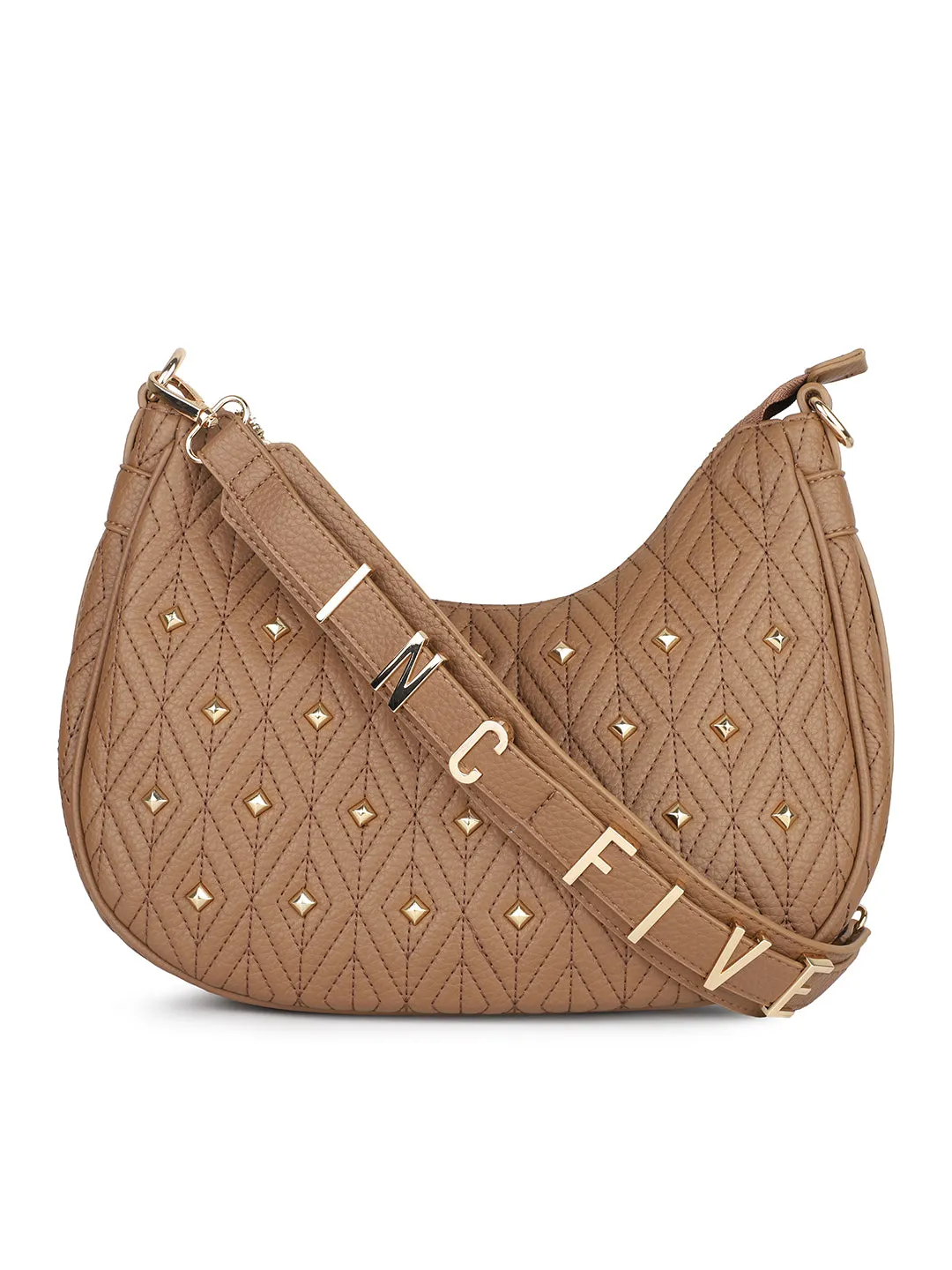 Women Brown Quilted Shoulder Bag