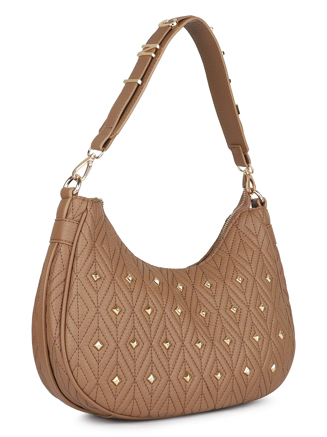 Women Brown Quilted Shoulder Bag